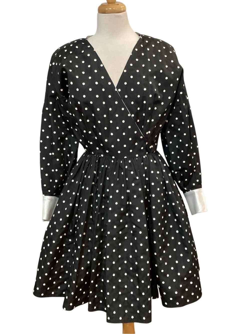 Vintage Cache Black Polka Dot Dress Tulle Size 8